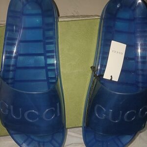 Gucci Blue Slide Sandals